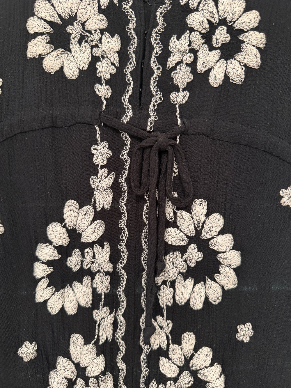 Free People Black Embroidered Maxi Dress with White Accents - Picture 5 of 5